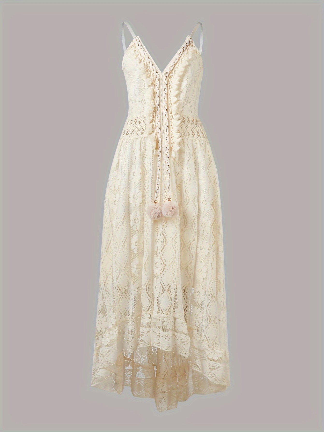 V-Neck Lace Hem Sundress