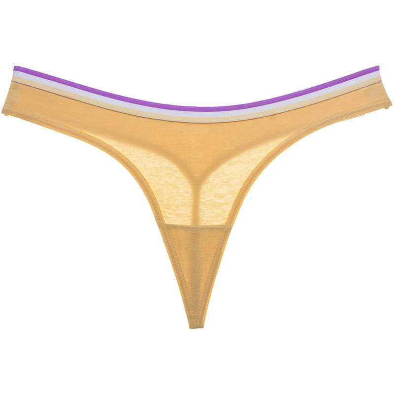 2 Simple Design Sporty Style Cotton Thongs Panties G String Fashion Underwear Women Erotic Female Seamless Briefs Sexy Lingerie