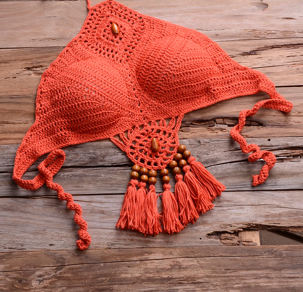 Mid Waist Crochet Bikini Bohemia Style