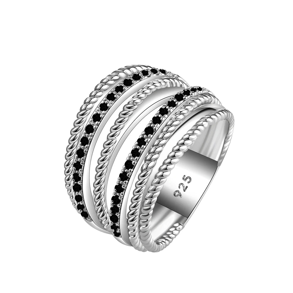 Huitan Silver Multiple Rings