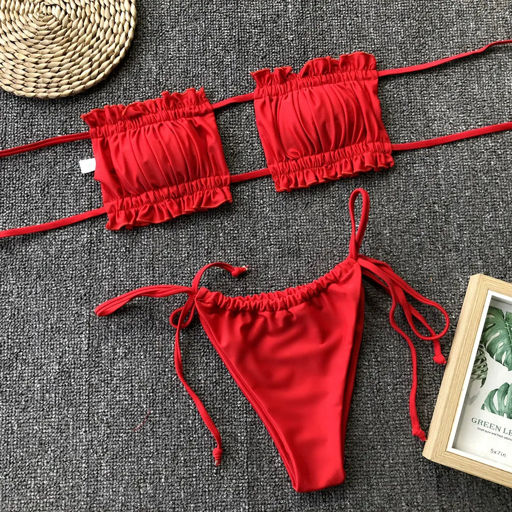 Girl from Rio Pleated Bandeau Bikini