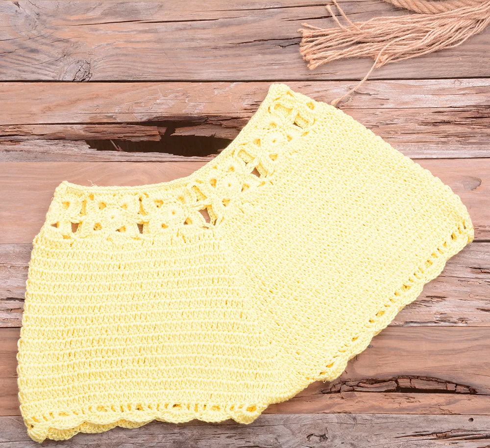Mid Waist Crochet Bikini Bohemia Style