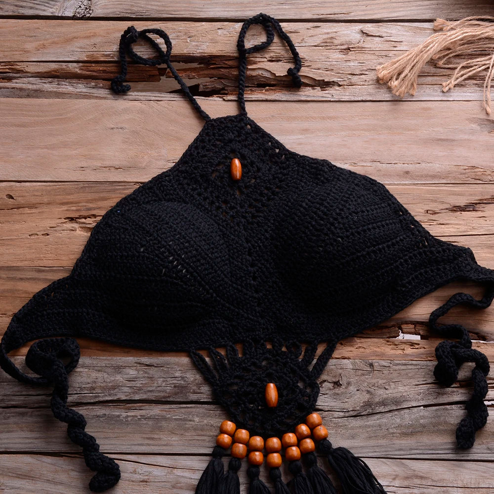 Mid Waist Crochet Bikini Bohemia Style