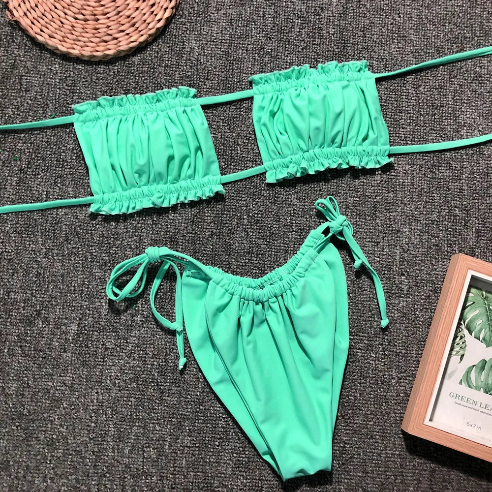 Girl from Rio Pleated Bandeau Bikini