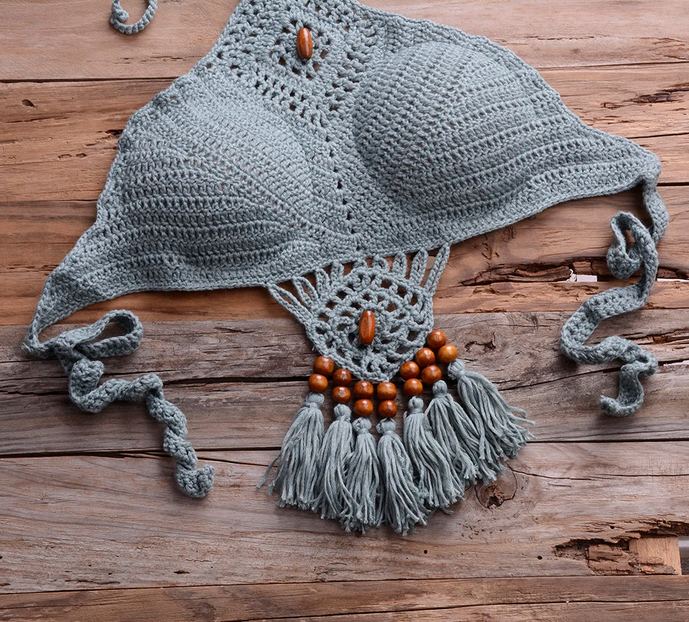Mid Waist Crochet Bikini Bohemia Style