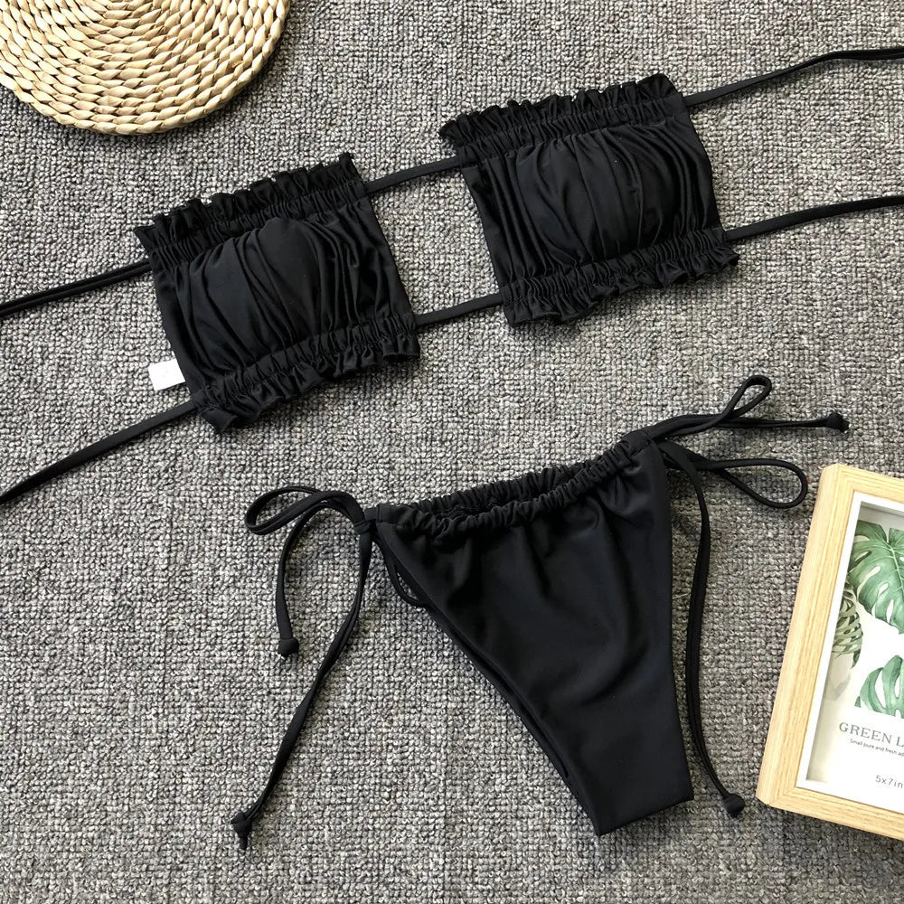 Girl from Rio Pleated Bandeau Bikini
