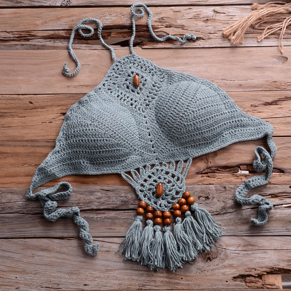 Mid Waist Crochet Bikini Bohemia Style