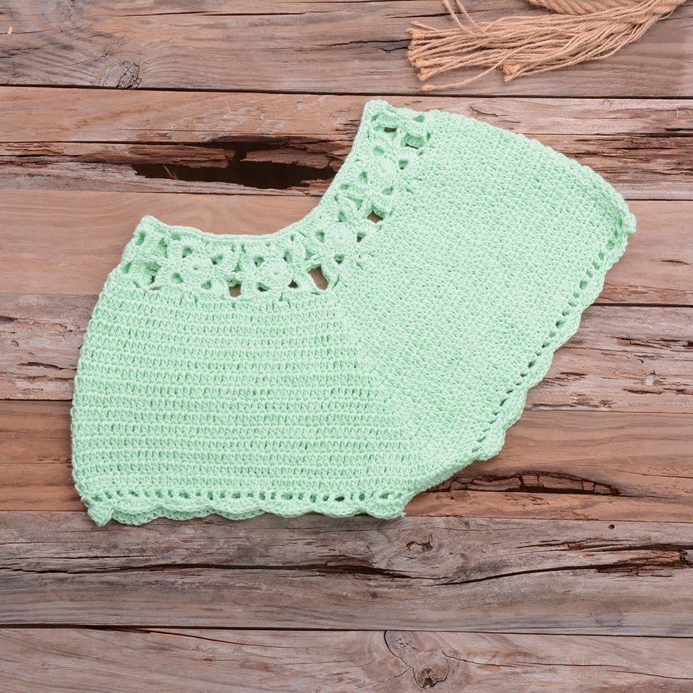 Mid Waist Crochet Bikini Bohemia Style