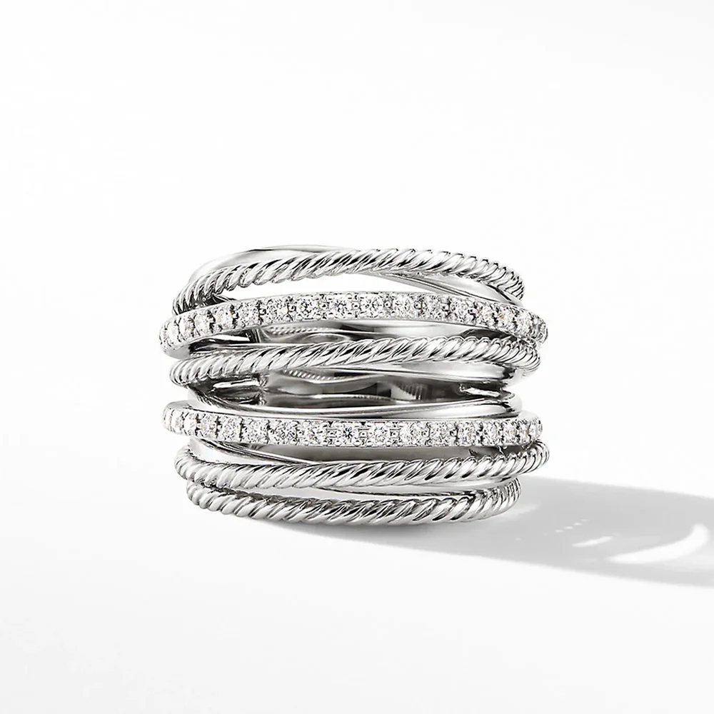 Huitan Silver Multiple Rings
