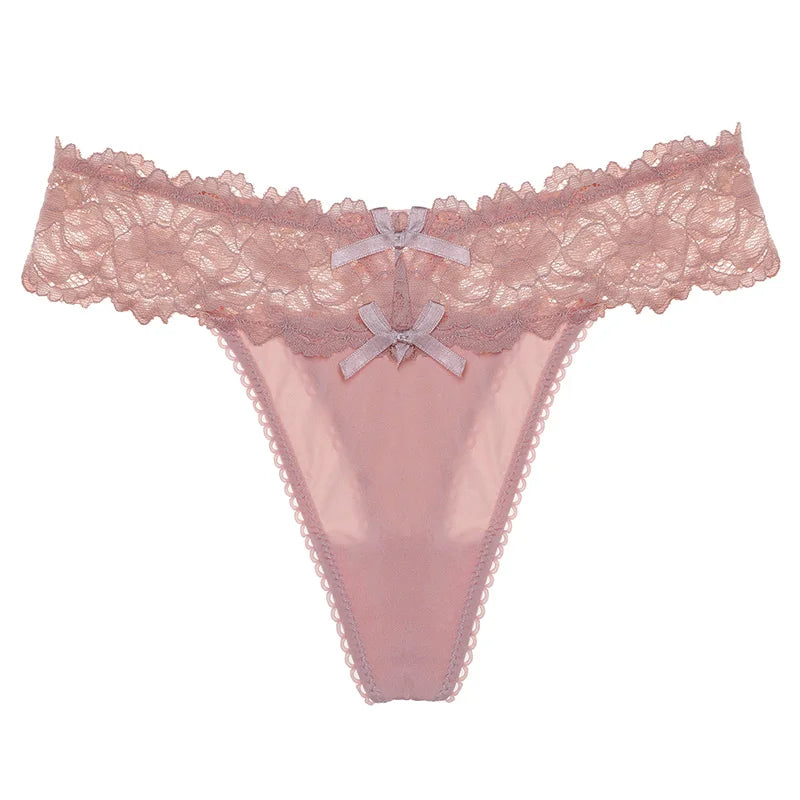 Women Sexy Lace Panties Low-Waist Briefs Thong Female Underwear G String Breathable Lingerie Temptation Embroidery Intimates