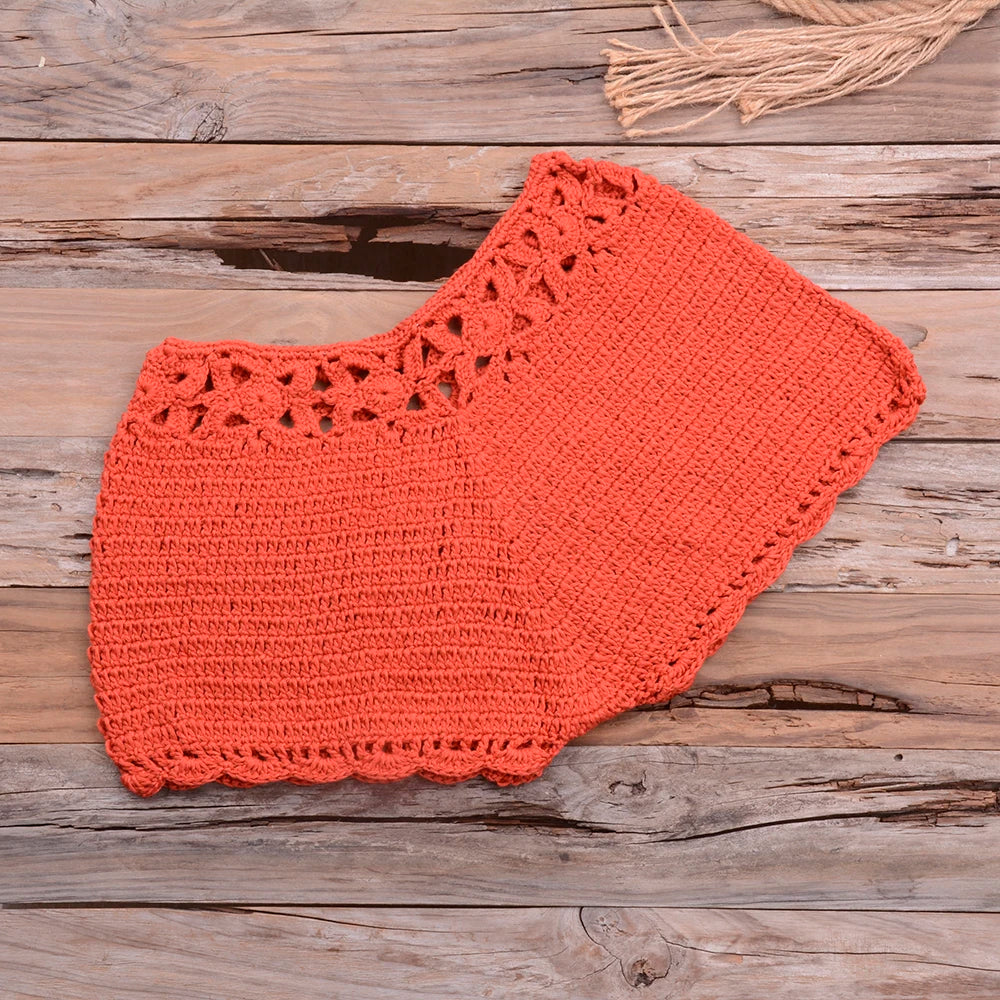 Mid Waist Crochet Bikini Bohemia Style