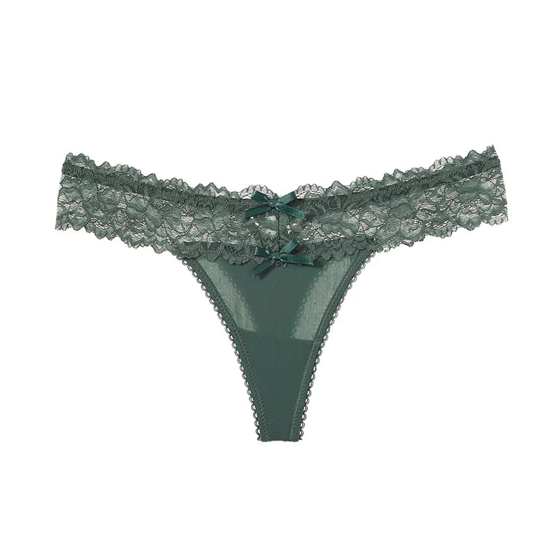 Women Sexy Lace Panties Low-Waist Briefs Thong Female Underwear G String Breathable Lingerie Temptation Embroidery Intimates