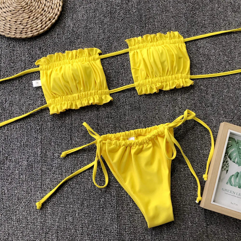 Girl from Rio Pleated Bandeau Bikini