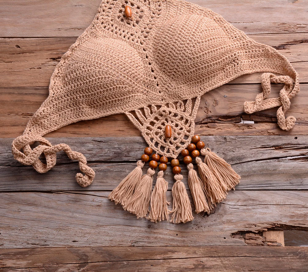 Mid Waist Crochet Bikini Bohemia Style
