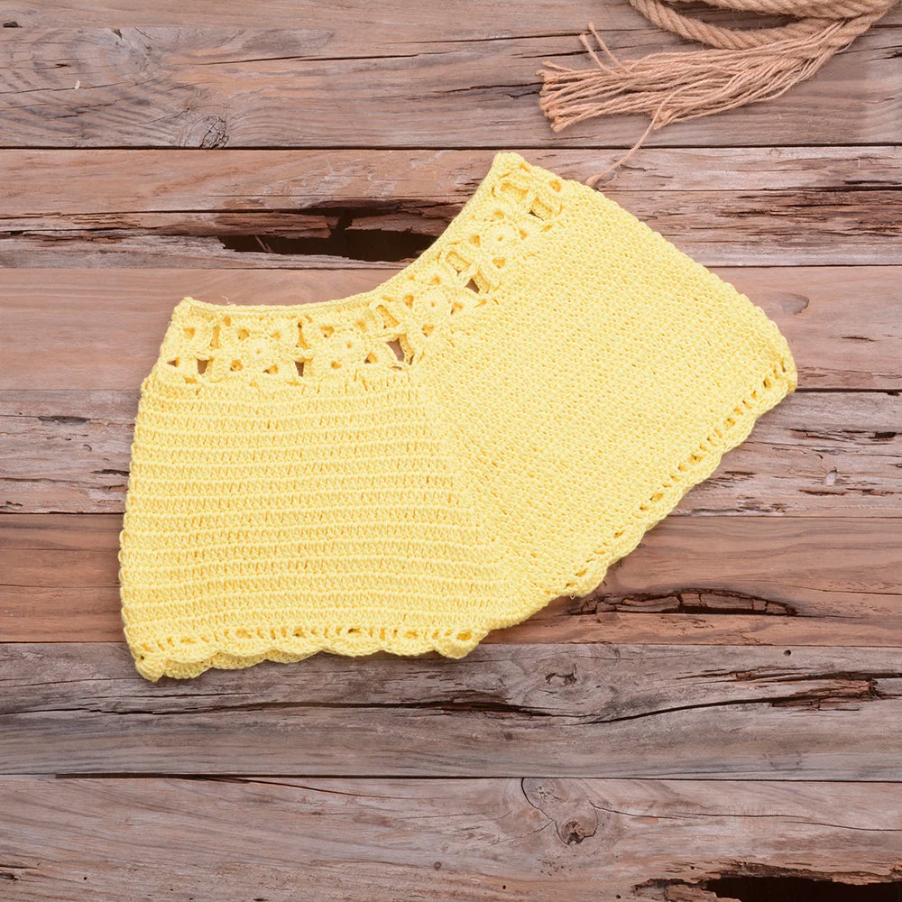 Mid Waist Crochet Bikini Bohemia Style