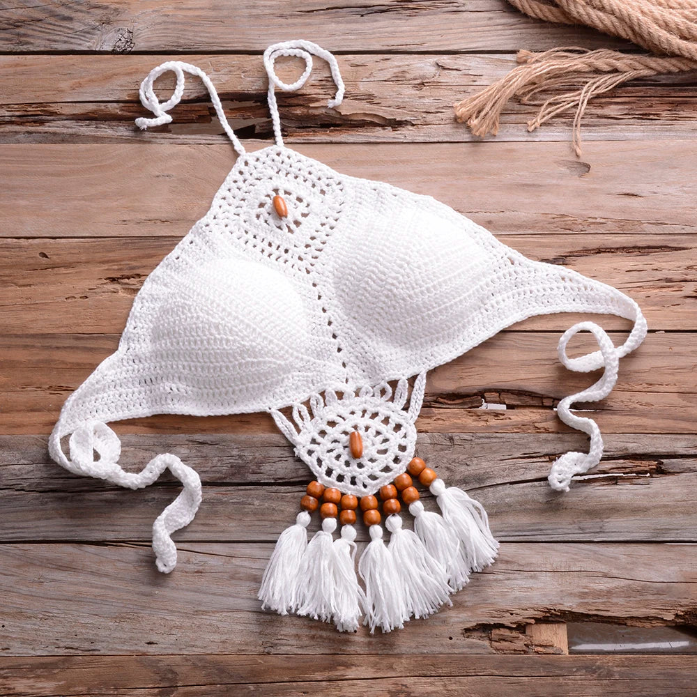 Mid Waist Crochet Bikini Bohemia Style