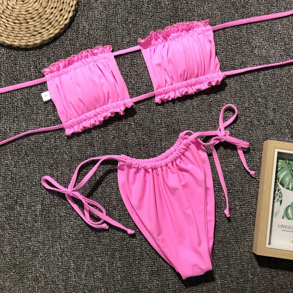 Girl from Rio Pleated Bandeau Bikini
