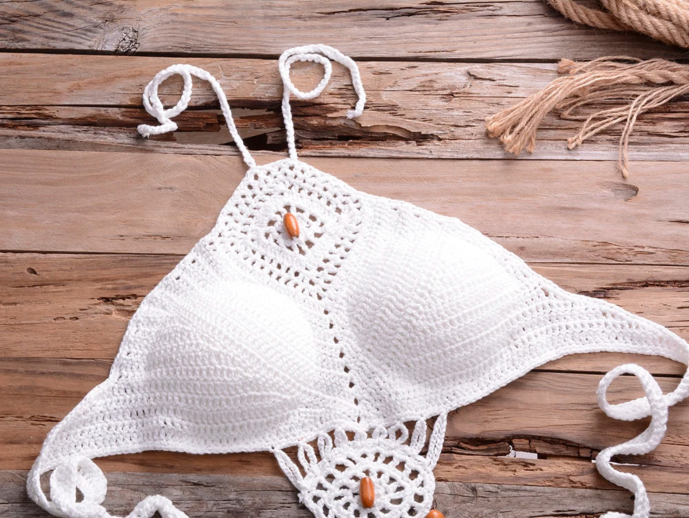 Mid Waist Crochet Bikini Bohemia Style