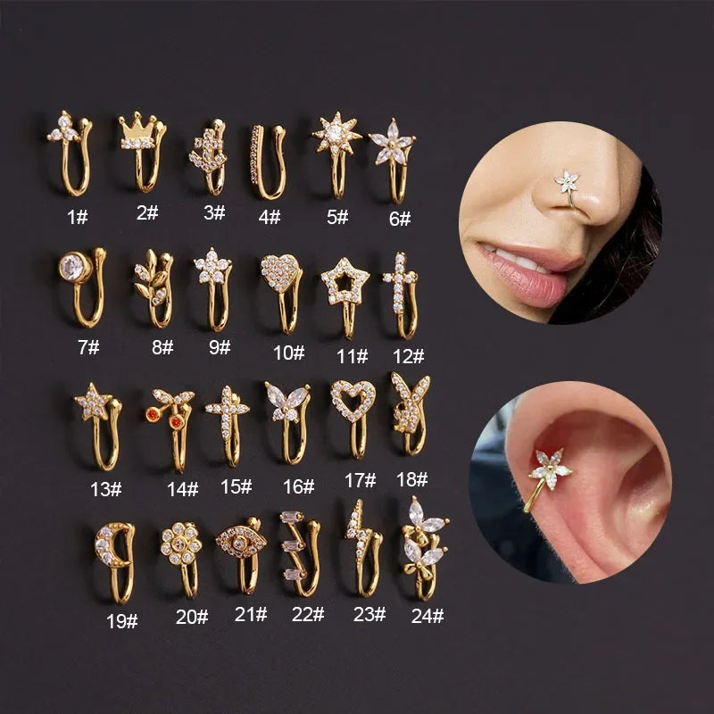 Zircon Fake Nose Rings