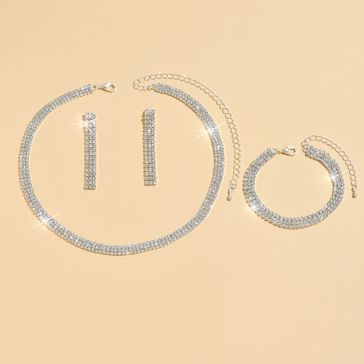 4 pieces Diamond Ladies Jewelry Set