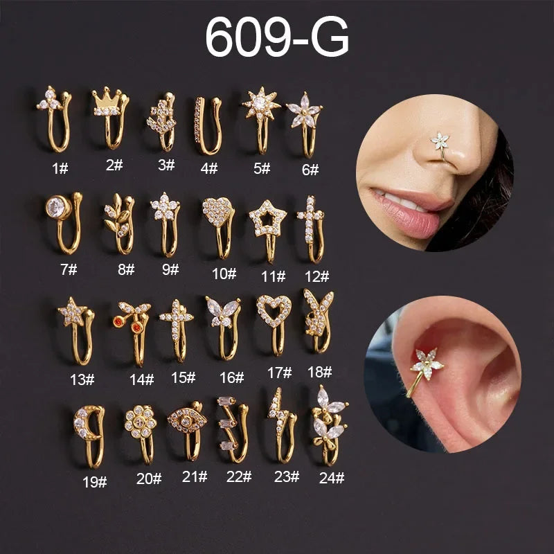 Zircon Fake Nose Rings