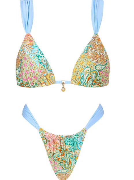 Ladies Bikini Neck Print Swimsuit