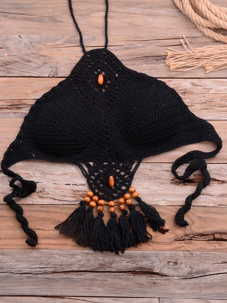 Mid Waist Crochet Bikini Bohemia Style