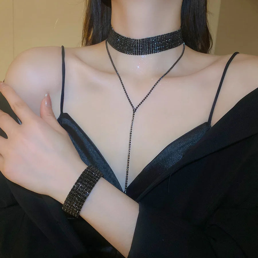 Diamond-inlaid Fringed Jewelry Set