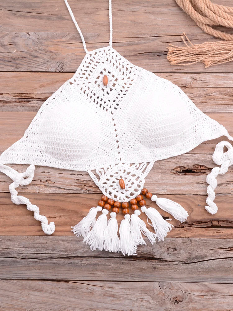 Mid Waist Crochet Bikini Bohemia Style