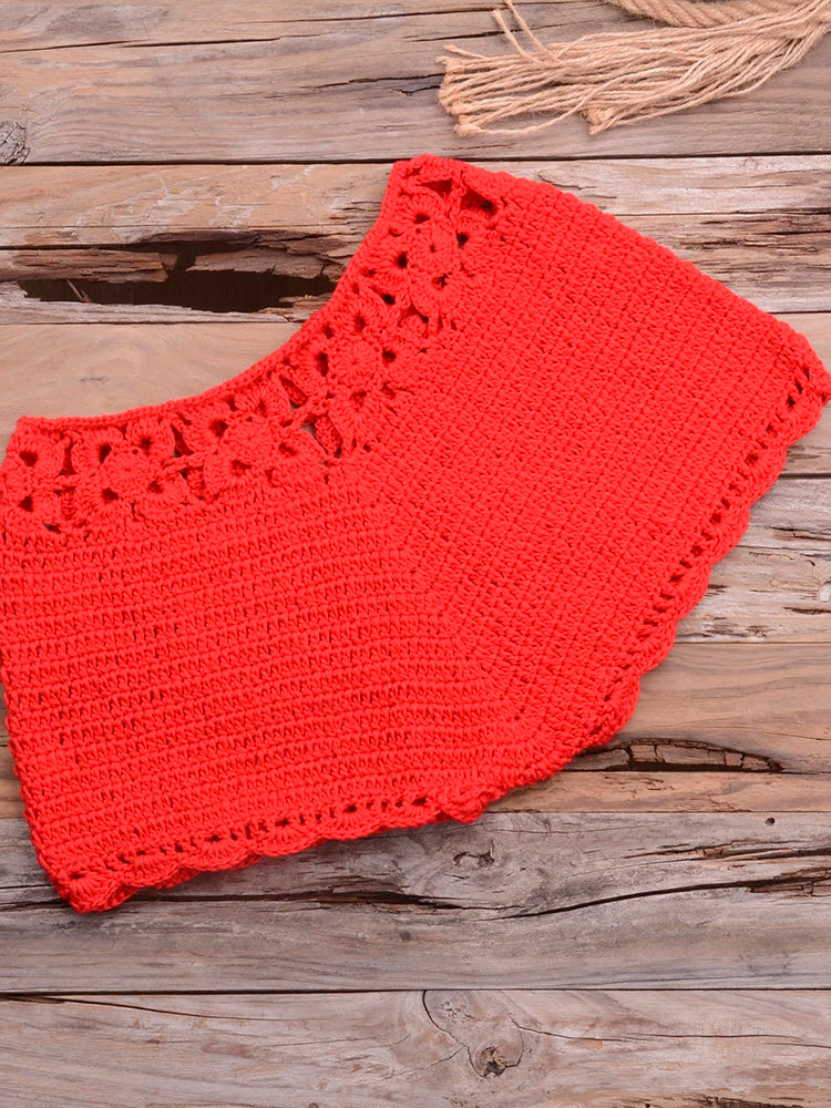 Mid Waist Crochet Bikini Bohemia Style