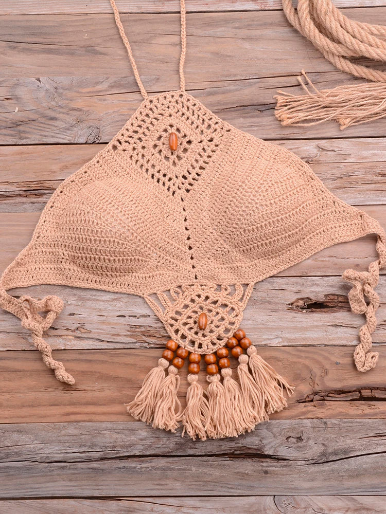 Mid Waist Crochet Bikini Bohemia Style