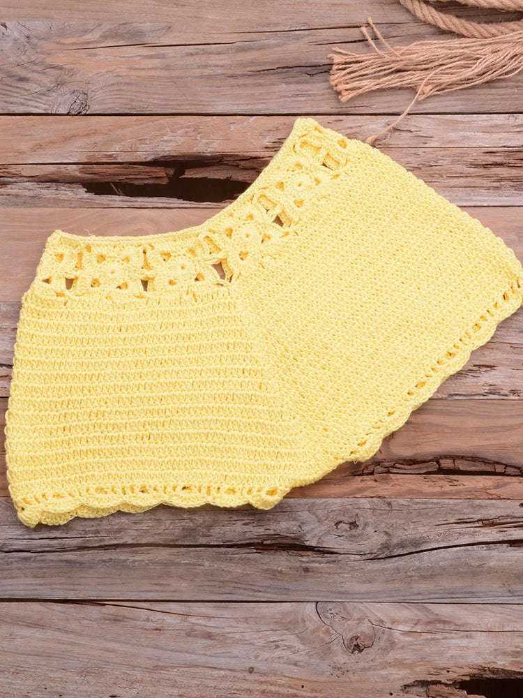 Mid Waist Crochet Bikini Bohemia Style
