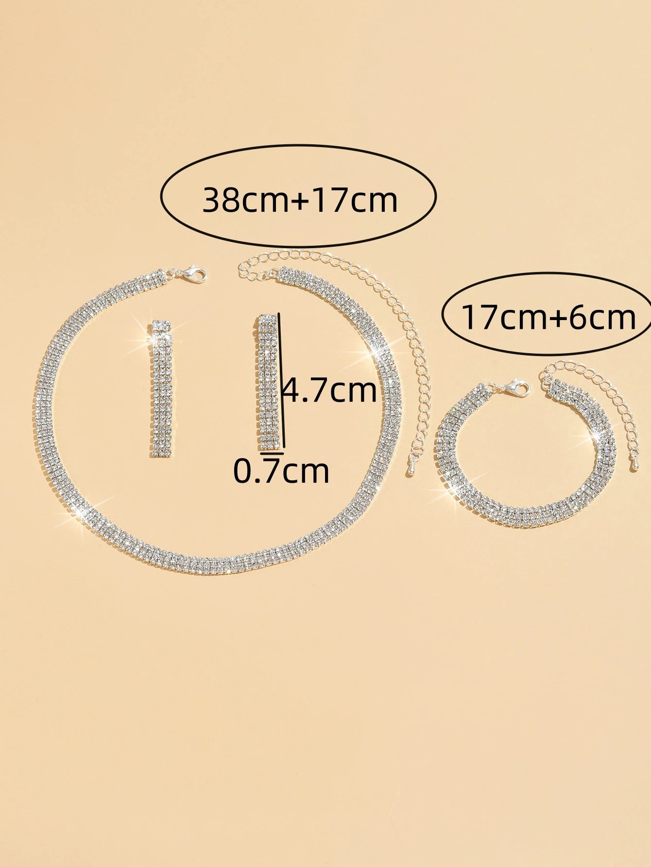 4 pieces Diamond Ladies Jewelry Set