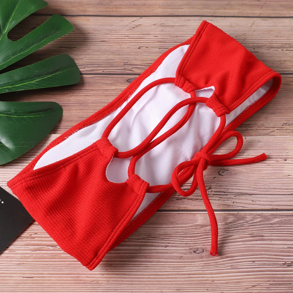 2019 Solid Bikini Brazillian Swimsuit Women Bikini Set Sexy Off Shoulder Swimwear Female Swimming Biquini Maillot De Bain Femme