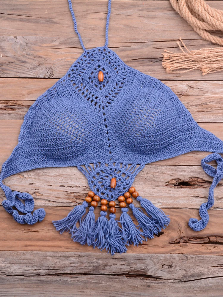 Mid Waist Crochet Bikini Bohemia Style