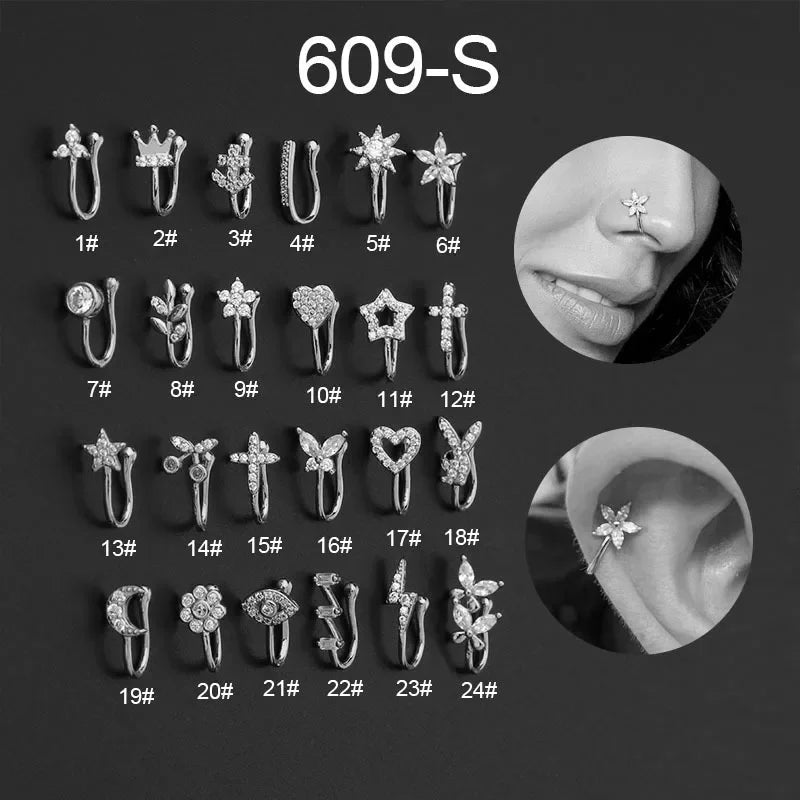 Zircon Fake Nose Rings