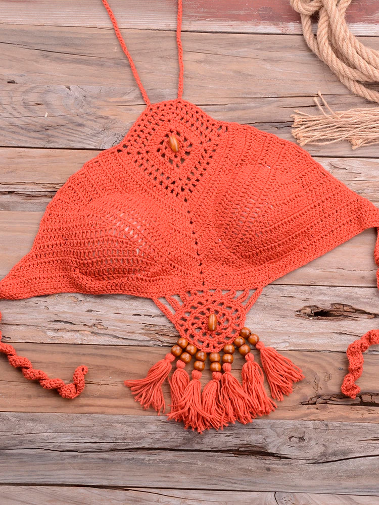 Mid Waist Crochet Bikini Bohemia Style