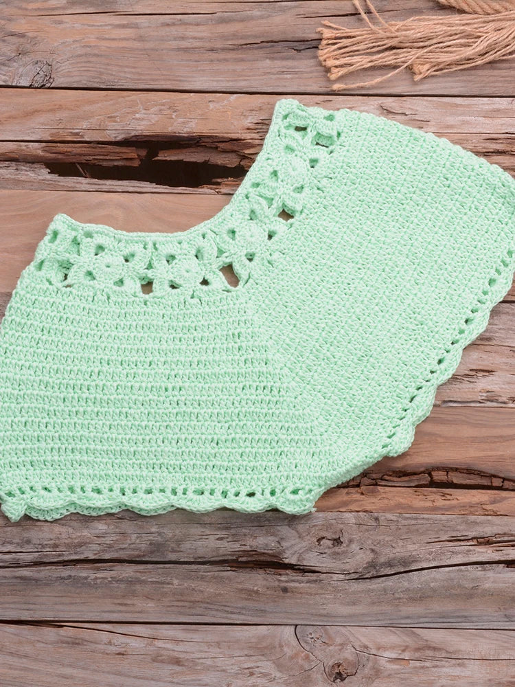 Mid Waist Crochet Bikini Bohemia Style
