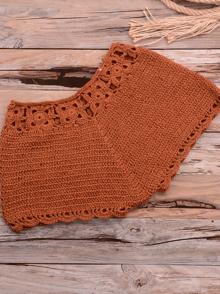 Mid Waist Crochet Bikini Bohemia Style