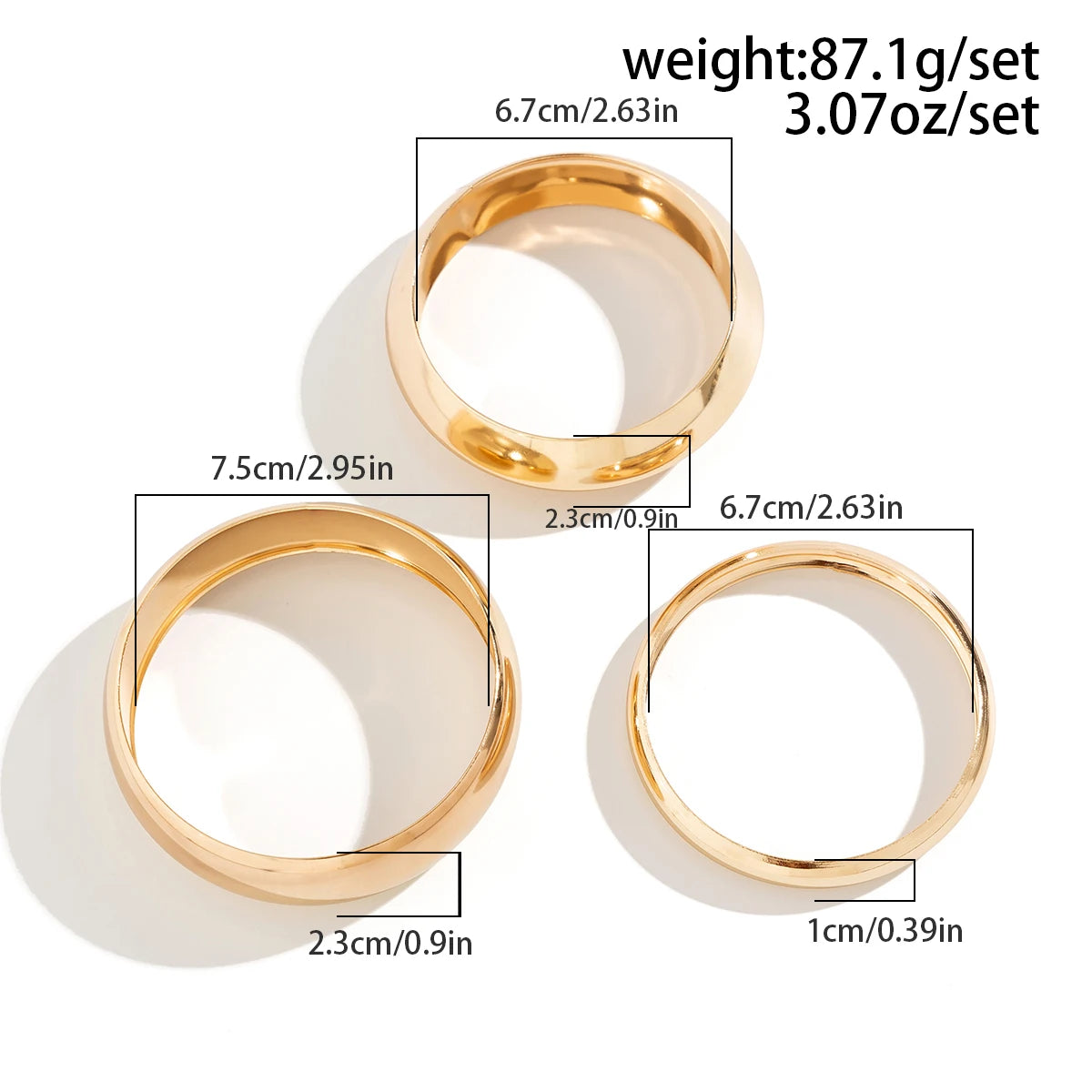 3Pcs/set Chunky Hollow Bracelet