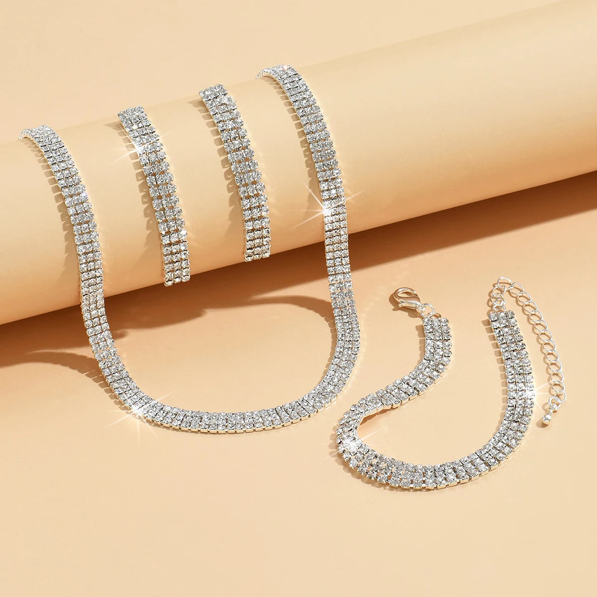 4 pieces Diamond Ladies Jewelry Set