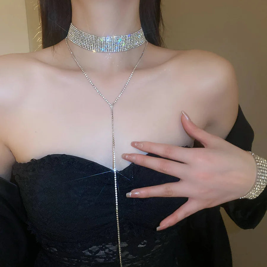 Diamond-inlaid Fringed Jewelry Set