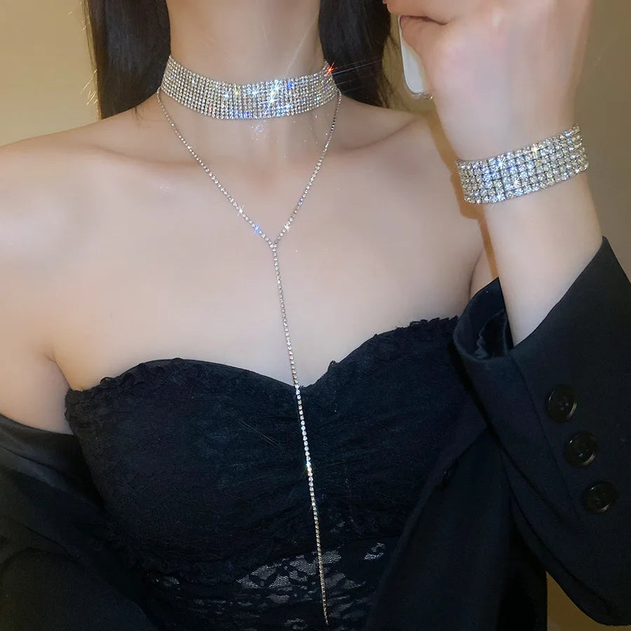 Diamond-inlaid Fringed Jewelry Set