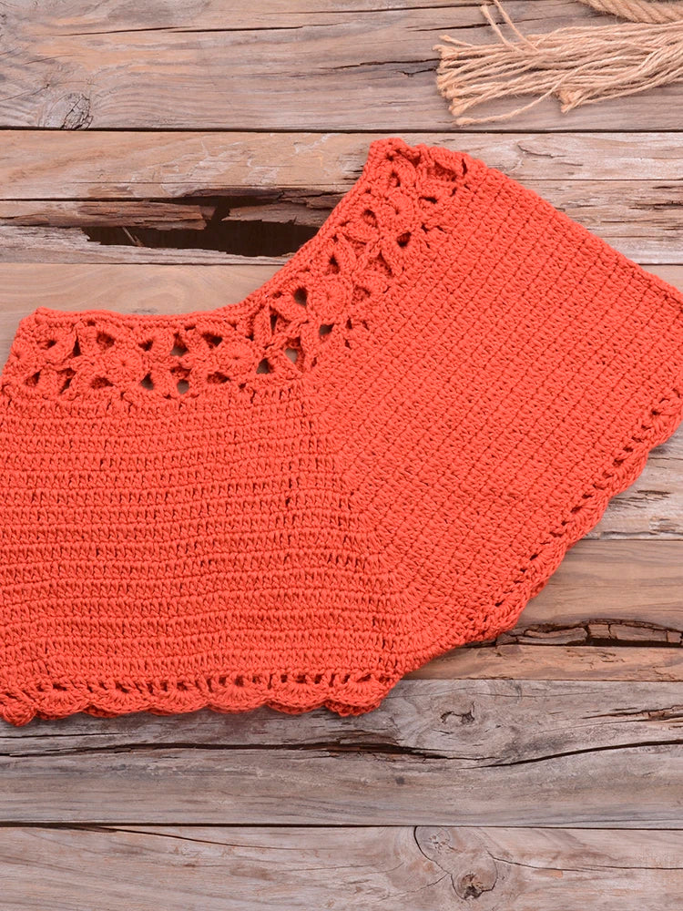 Mid Waist Crochet Bikini Bohemia Style