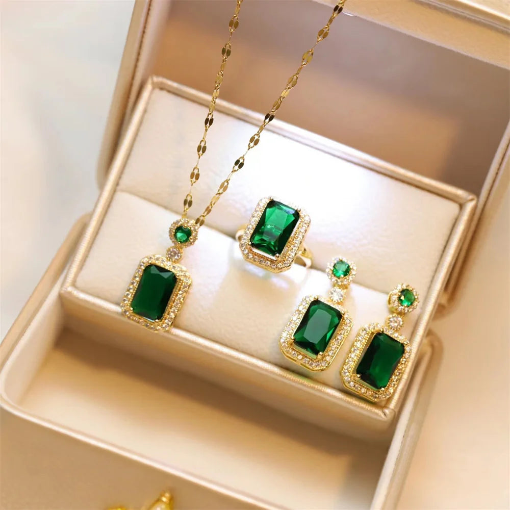 Zircon Luxury Three-piece Jewelry Set 