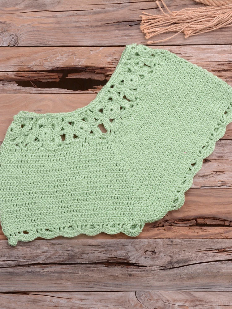 Mid Waist Crochet Bikini Bohemia Style