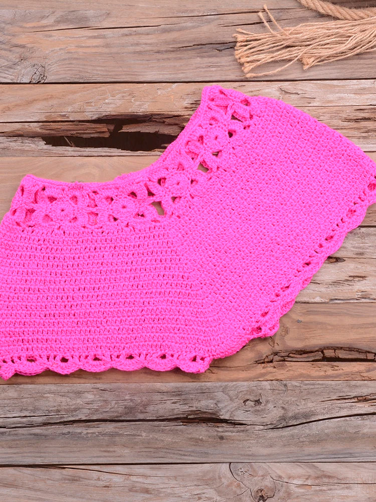 Mid Waist Crochet Bikini Bohemia Style