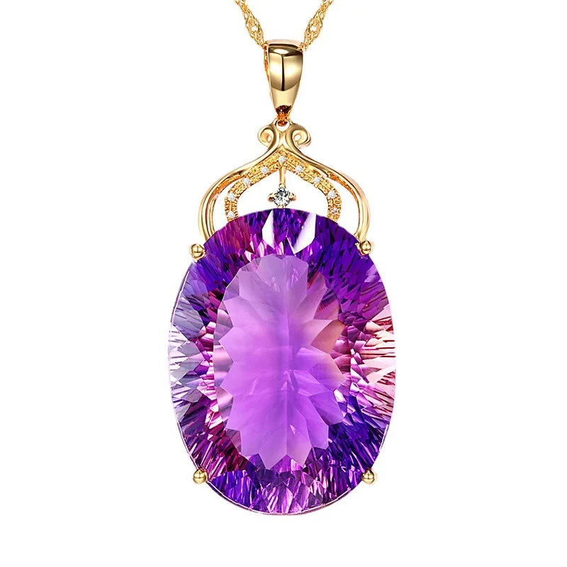 Elegant Crystal Pendant Necklace with Oval Shape