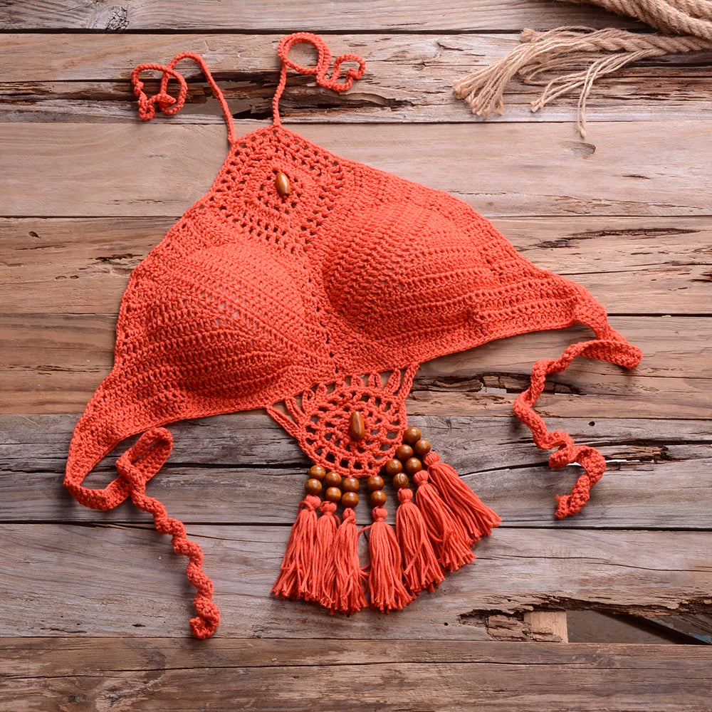 Mid Waist Crochet Bikini Bohemia Style