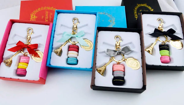 Macaron Eiffel Tower key chains